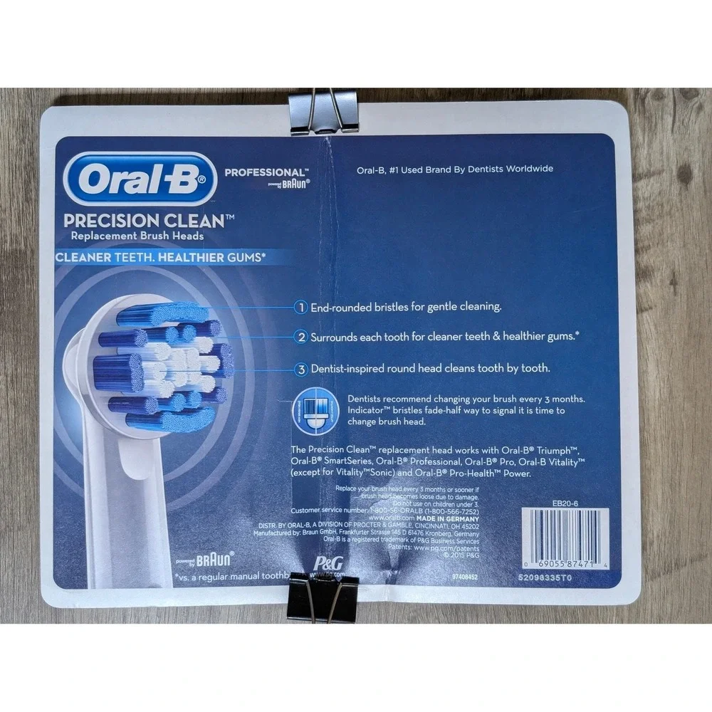 Oral-B Precision Clean Replacement Electric Toothbrush Heads 6 Count Value Pack